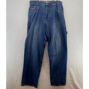 VTG Hard Knocks Mens Carpenter Jeans Size 36 Blue Straight Leg 90s street